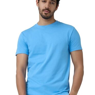 Half Sleeves Tshirt Men Blue