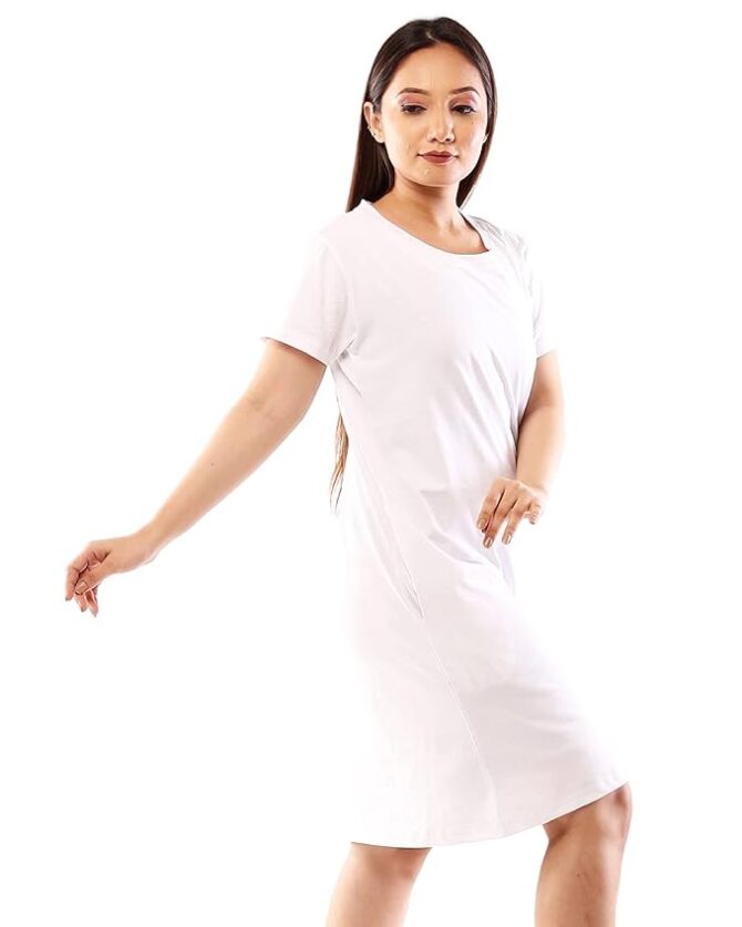 Women's Tshirt Dress White