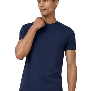 Half Sleeves Tshirt Men Navy Blue