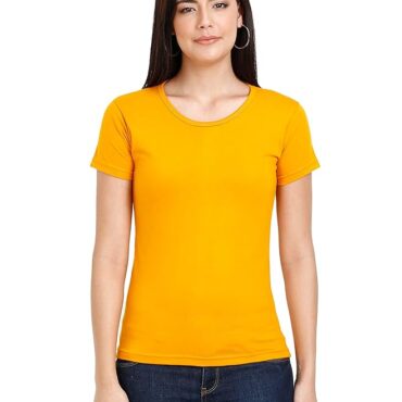 Women's Half Sleeve Tshirt Yellow