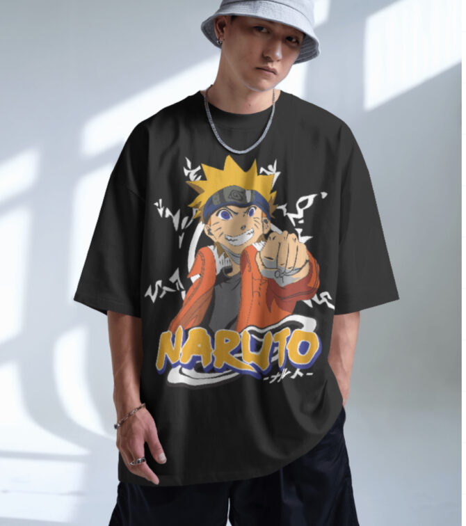 Naruto-06 Men’s Oversized Tshirt Black