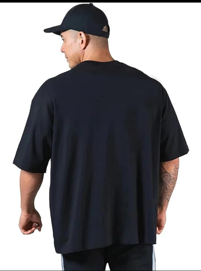 Worldwide  Men’s Oversized Tshirt Black - Image 3