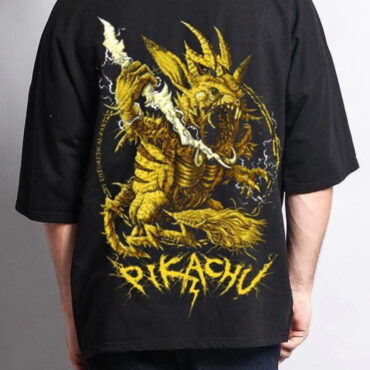 PIKACHU -114 Men’s Oversized Tshirt Black