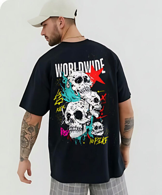 Worldwide  Men’s Oversized Tshirt Black