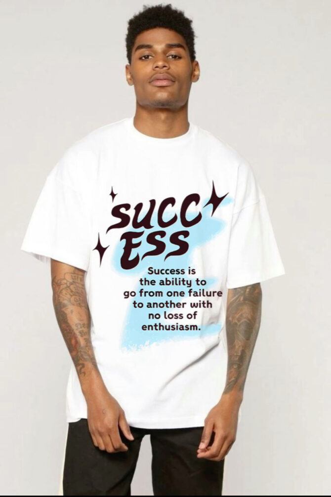 Success -Men’s Oversized Tshirt White