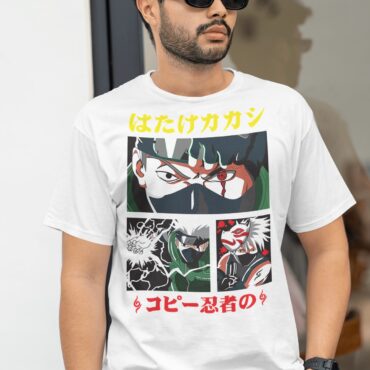 Naruto -01 Half Sleeves Tshirt Men white