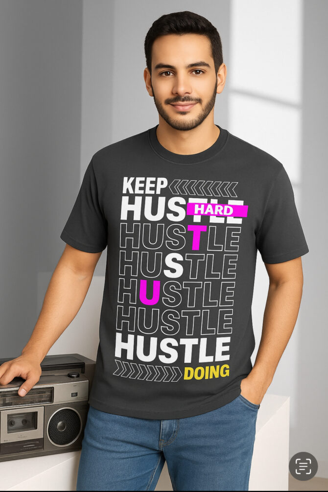 keep hustling Hard– Half-Sleeve T-shirt