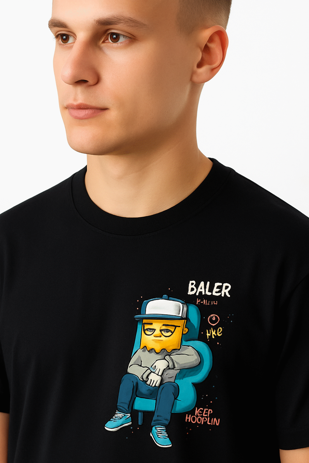Hustler Baller Graphic Tee – Black - Image 6