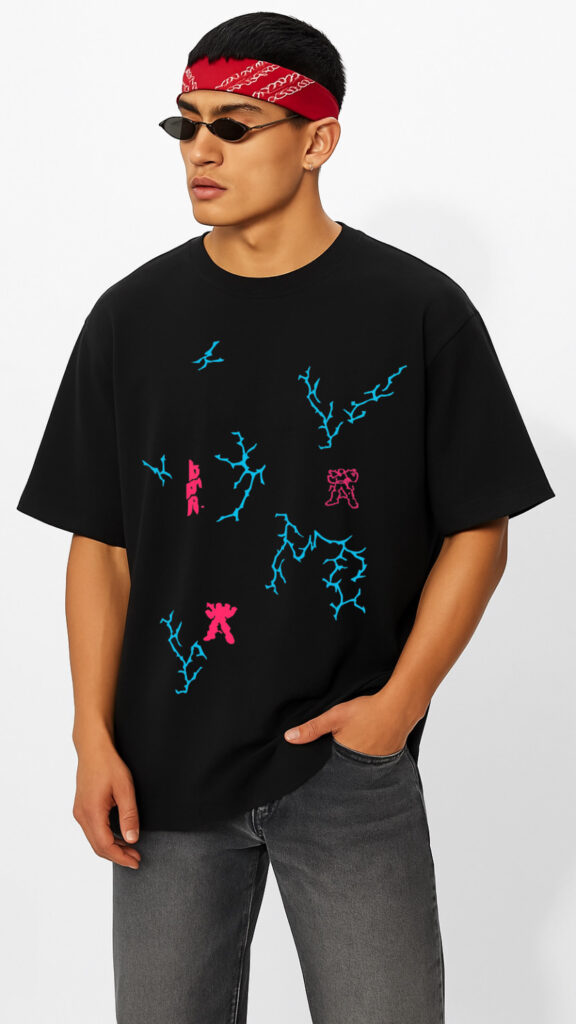 Cyber Storm Black Oversized Tee